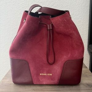 Michael Kors suede bucket bag